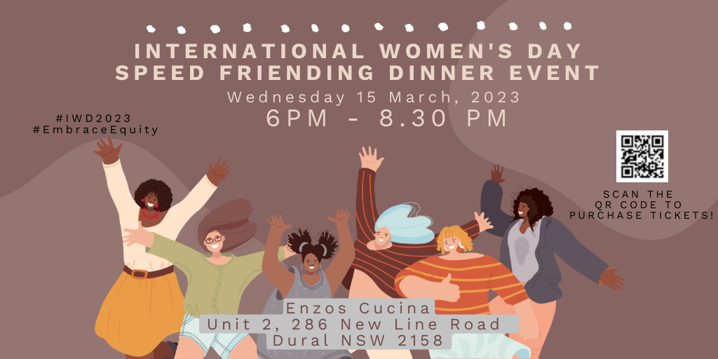 International Women’s Day speed friending dinner event